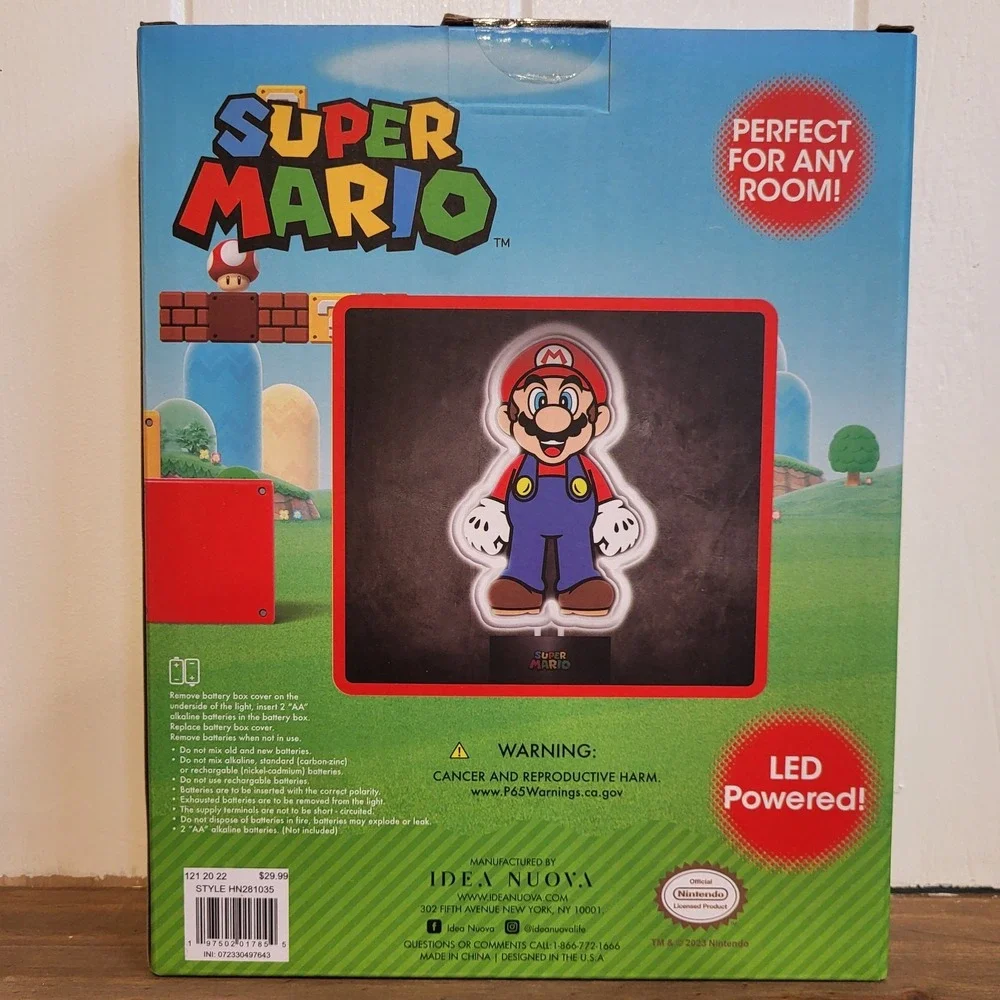 New Nintendo Super Mario LED Neon Light New Night Light HN281035 2023